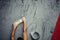 Climber hands holding artificial boulder in climbing gym, closeup shot