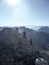 Climber at Jubilaumsgrat via ferrata, Zugspitze mountain, Germany