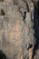 Climber in the Natural Park of the Mountains and Canyons of Guara.