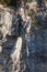 Climber in the Natural Park of the Mountains and Canyons of Guara.