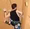 Climber push brown top-rope