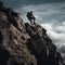 A climber scaling a steep mountain image generative AI