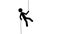 Climber silhouette illustration. Young man abseiling