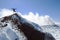 Climber on the summit of Avacha volcano