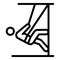 Climber in training icon, outline style