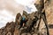 A climber on the Wilson Traverse, Colorado Rocky Mountains