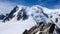 Climbers in Chamonix with Mont Blanc in the background