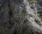 Climbers are climbing a rocky mountain in Paklenica, Croatia