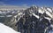 Climbers on French Alps Mountains near Aiguille du Midi, France