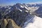 Climbers on French Alps Mountains near Aiguille du Midi, France