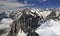 Climbers on French Alps viewed from Aiguille du Midi, France