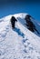 Climbers groups on Mont Blanc massif