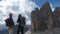Climbers looking at the three Lavaredo Peaks