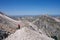 climbers on the normal route that leads to the summit of the gran sasso d\'italia abruzzo