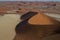 Climbing Big Daddy Dune during Sunrise, Looking onto Sossusvlei