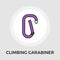 Climbing carabiner flat icon