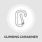 Climbing carabiner flat icon