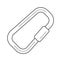 Climbing carabiner line icon.