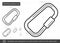 Climbing carabiner line icon.