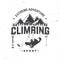 Climbing Club badge. Vector. Concept for shirt or logo, print, stamp or tee. Vintage typography design with climber