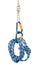 Climbing equipment - carabiners and blue rope