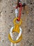 Climbing equipment - carabiners and rope