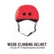 Climbing helmet. Mountaineering safety equipment. Vector illustration.