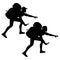 Climbing hiker girl isolated silhouette