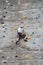 Climbing at the large artificial wall at the House of the Sea, Vienna, Austria