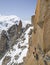 Climbing mountain rocks , Mont Blanc