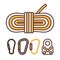 Climbing Rope and Carabiner Icons