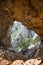 Climbing route in the cave