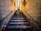 Climbing the stairs of Malta. Valletta.