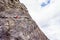 Climbing Steep Rock Walls at the Grassi Lakes near Canmore