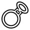 Climbing tool icon, outline style