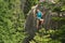 Climbing in via ferrata