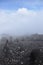 Climbing the volcano Semeru, Indonesia. Crater covered with debris