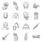 Clinic anesthesia icons set, outline style