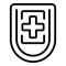 Clinic emblem icon outline vector. Emergency room