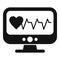 Clinic heart monitor icon simple vector. Event body disease