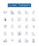 Clinic therapy line icons signs set. Design collection of Therapy, Clinic, Psychotherapy, Reiki, Counselling