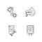 Clinical blood analysis linear icons set