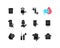 Clinical diagnostics black glyph icons set on white space