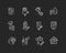 Clinical diagnostics black glyph icons set on white space