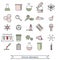 Clinical laboratory icons set