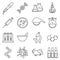 Clinical medical laboratory line vector icons set