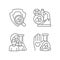 Clinical research facility linear icons set