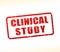 Clinical study text buffered on white background