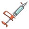 Clinical syringe icon, cartoon style