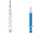 Clinical thermometer and injection on white